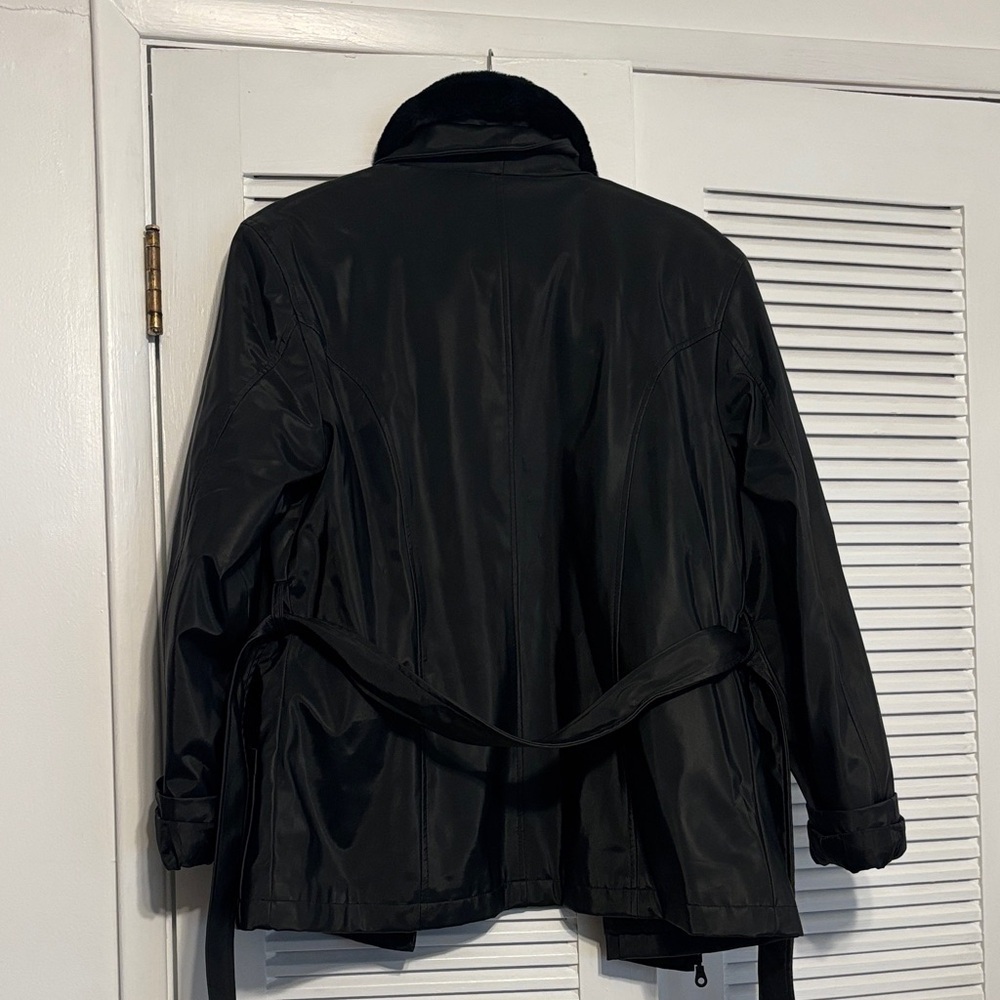 Giacca A Gallery Company: Black Coat with faux fur trim women’s size large - Picture 2 of 8